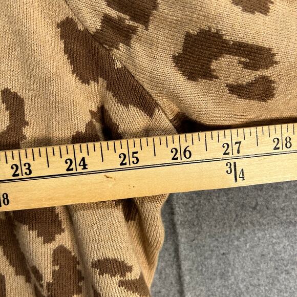 Isaac Mizrahi Live! Jacquard Shawl Collar Sweater Cardigan Leopard, X-Large - Picture 8 of 10